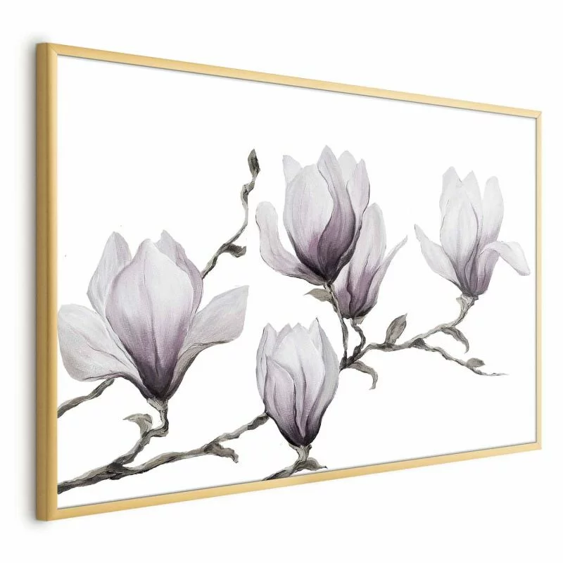 Plakat - Malowane magnolie - obrazek 1