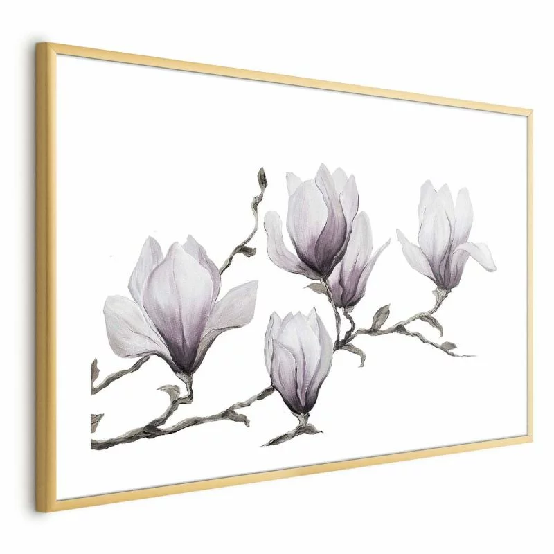 Plakat - Malowane magnolie - obrazek 1