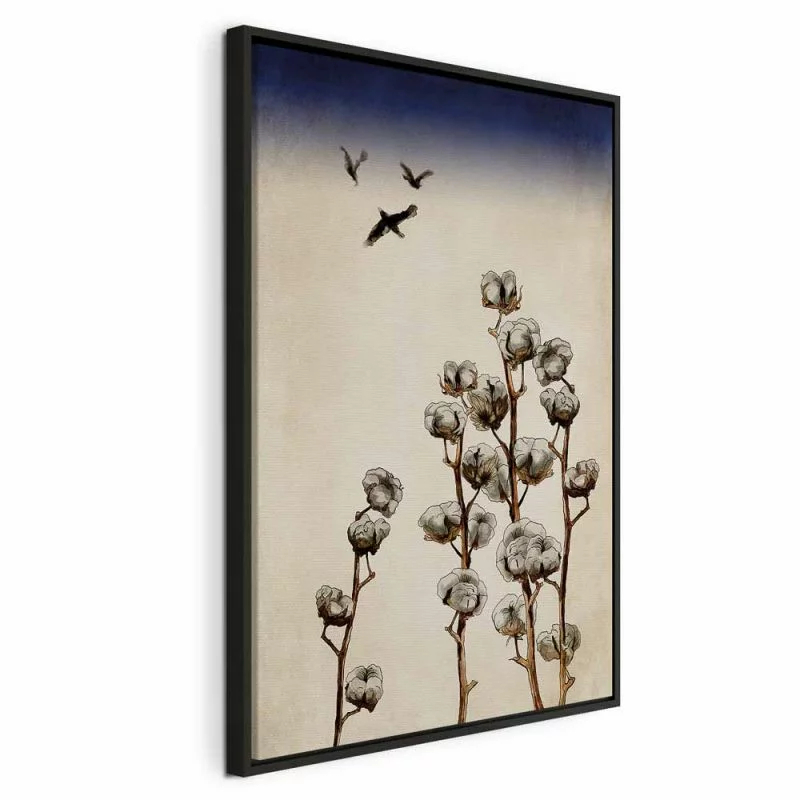 Obraz - Gałązki bawełny (1-częściowy) pionowy - obrazek 1