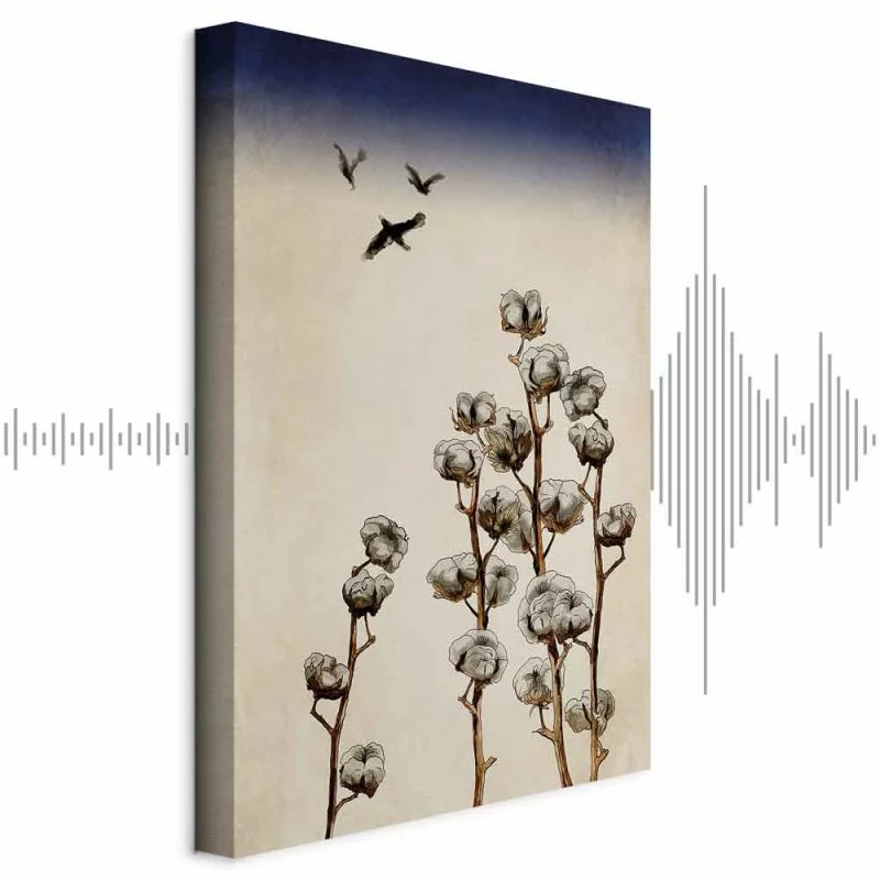 Obraz - Gałązki bawełny (1-częściowy) pionowy - obrazek 1