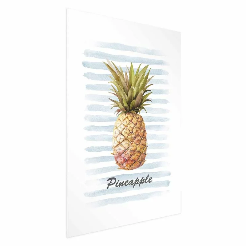 Plakat - Ananas i paski - obrazek 1