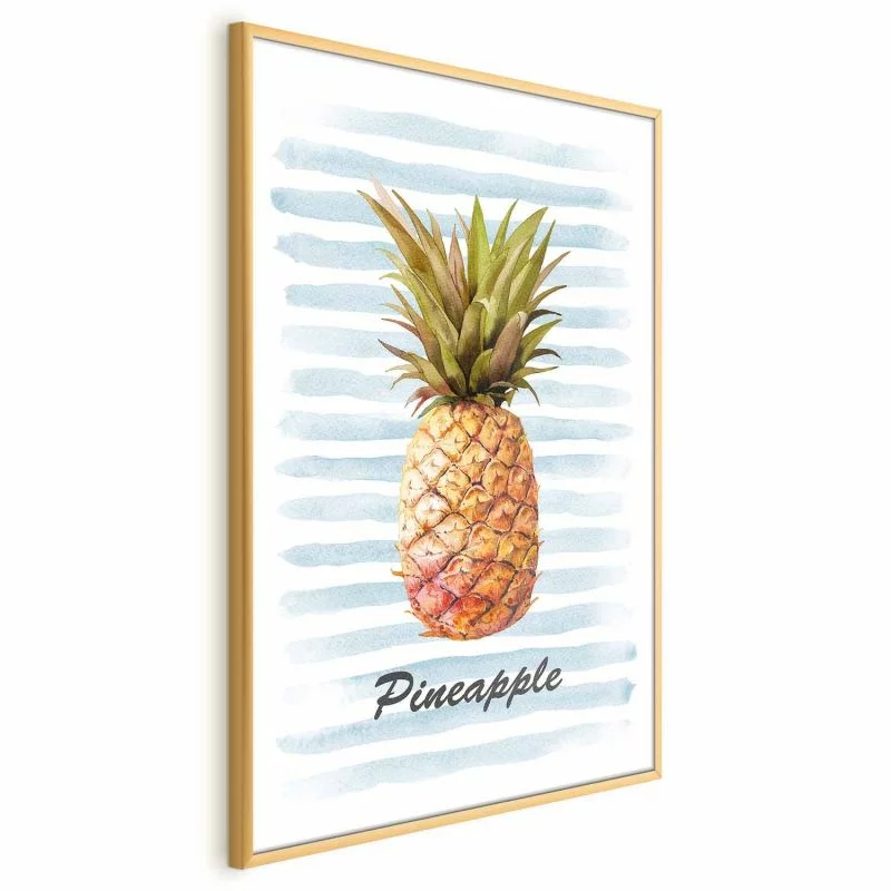 Plakat - Ananas i paski - obrazek 1