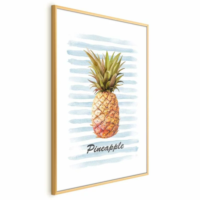 Plakat - Ananas i paski - obrazek 1