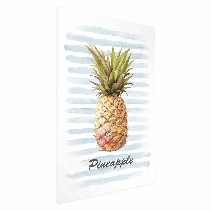 Plakat - Ananas i paski - obrazek 1
