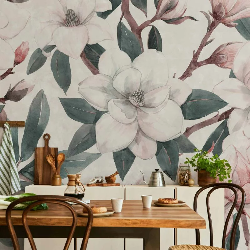 Fototapeta - Akwarelowe magnolie - drugi wariant - obrazek 1
