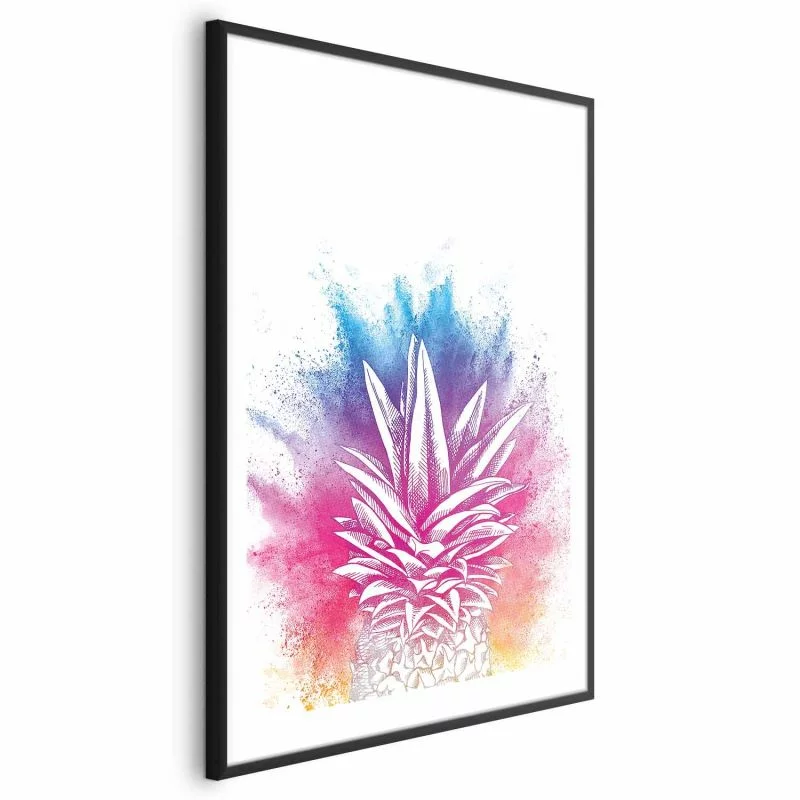 Plakat - Kolorowy ananas - obrazek 1