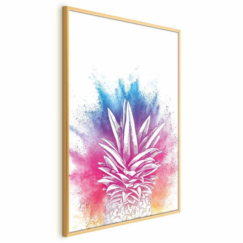 Plakat - Kolorowy ananas - obrazek 1