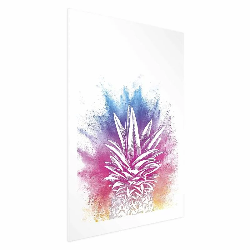 Plakat - Kolorowy ananas - obrazek 1
