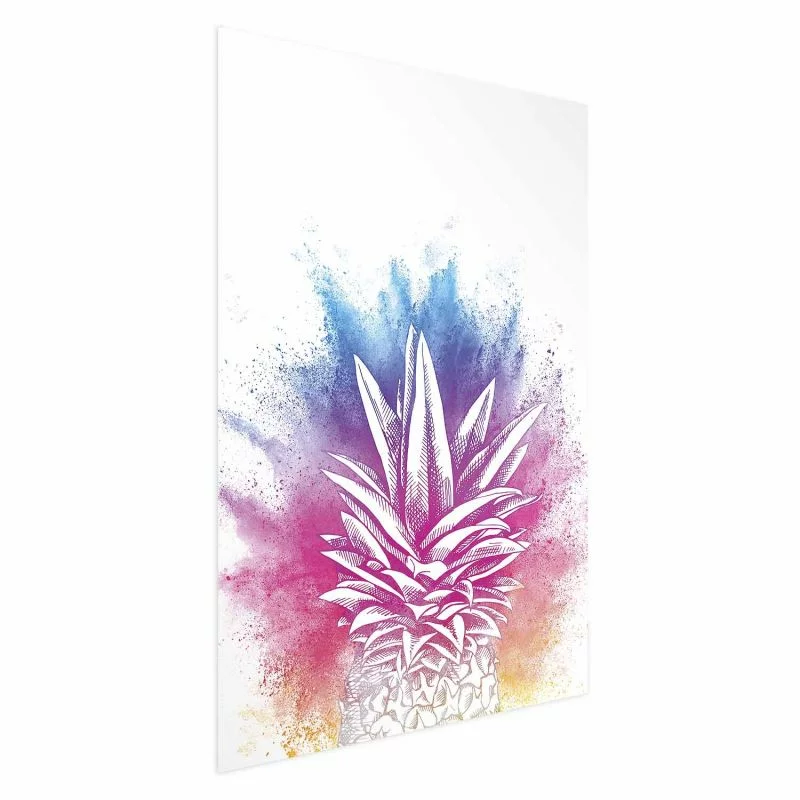 Plakat - Kolorowy ananas - obrazek 1