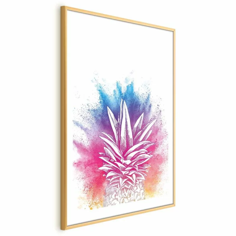 Plakat - Kolorowy ananas - obrazek 1