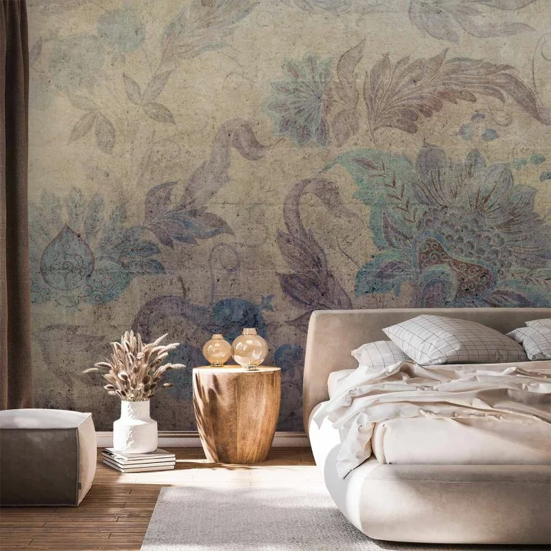 Fototapeta - Kwiatowe zdobienia - motyw roślinny z ornamentami w stylu vintage - obrazek 1