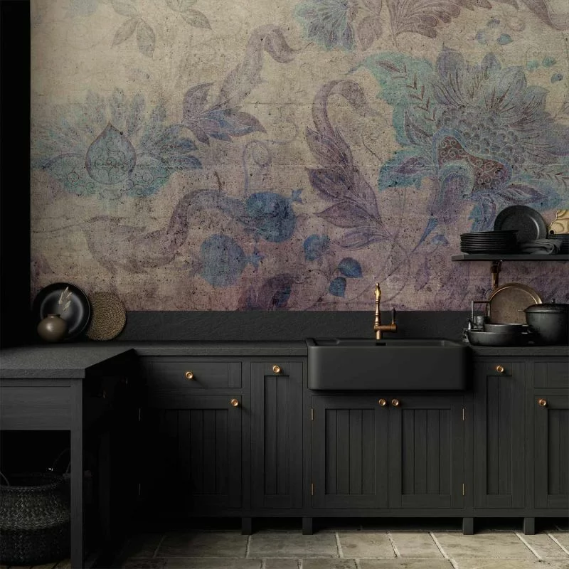 Fototapeta - Kwiatowe zdobienia - motyw roślinny z ornamentami w stylu vintage - obrazek 1