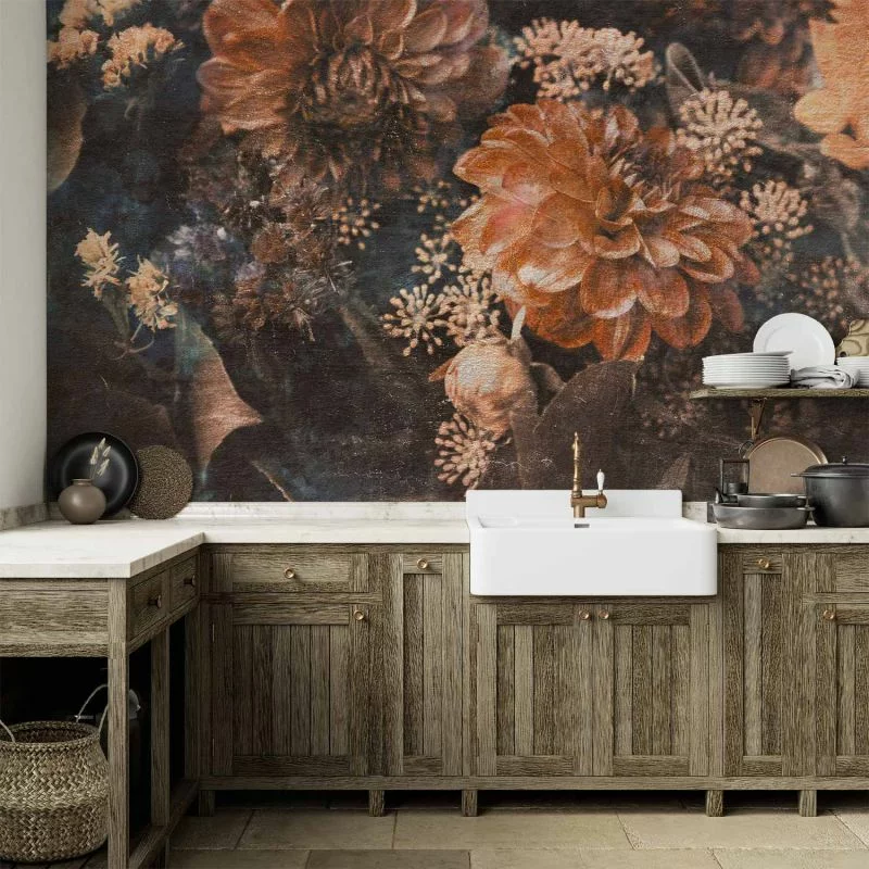 Fototapeta - Retro kwiaty - trzeci wariant - obrazek 1