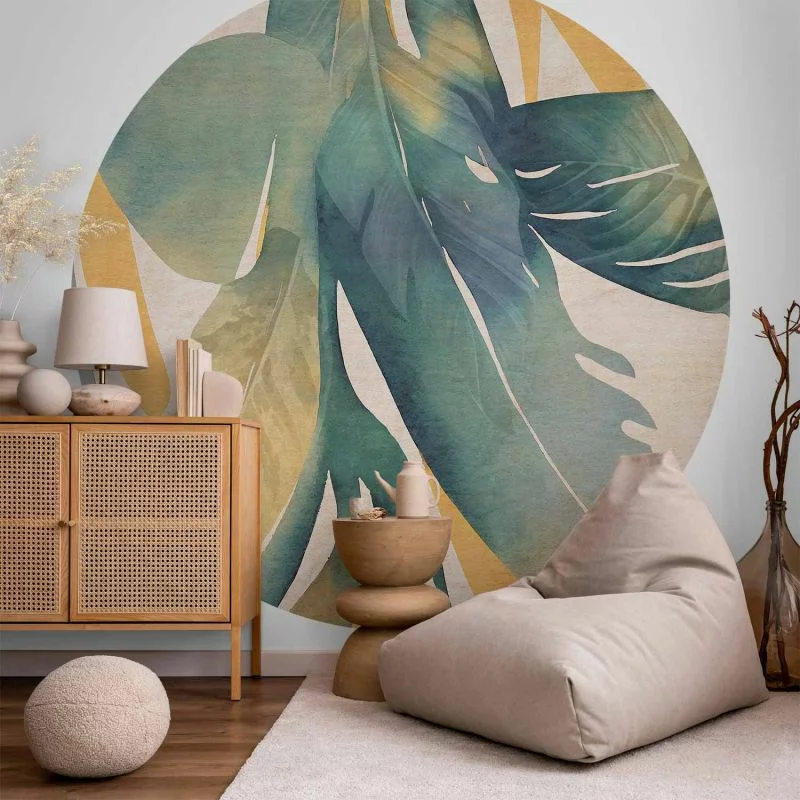 Fototapeta okrągła - Akwarelowy tropik - obrazek 1