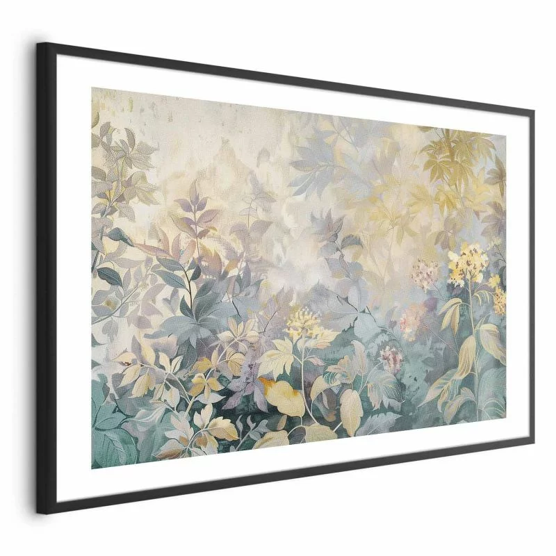 Plakat - Gobelinowy wzór w kolorowe kwiaty - obrazek 1
