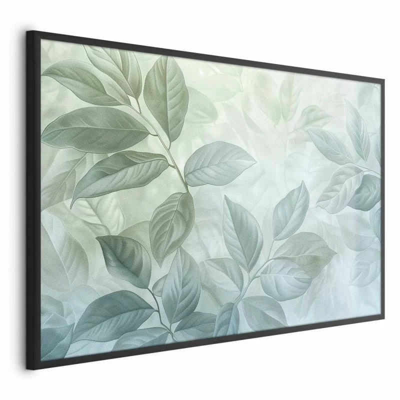 Plakat - Miętowe liście; duży botaniczny motyw - obrazek 1