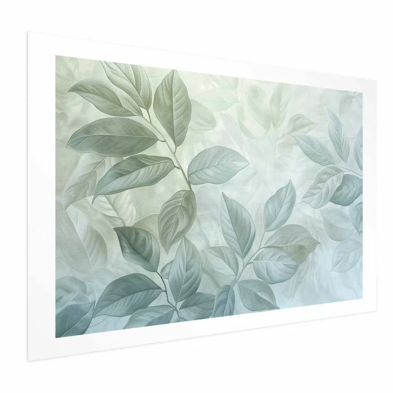 Plakat - Miętowe liście; duży botaniczny motyw - obrazek 1