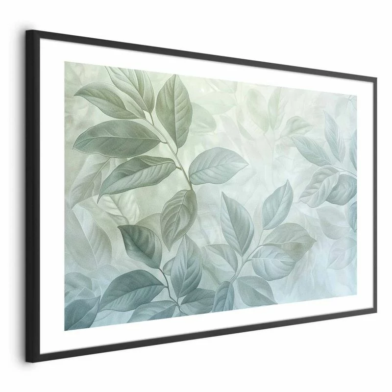 Plakat - Miętowe liście; duży botaniczny motyw - obrazek 1