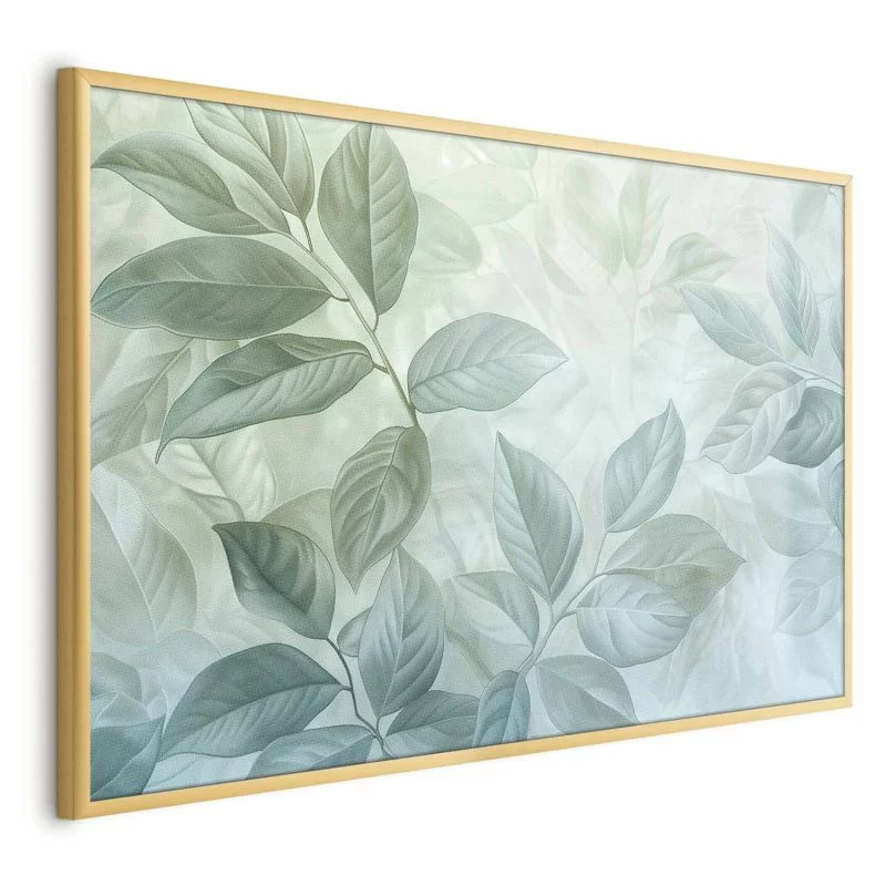 Plakat - Miętowe liście; duży botaniczny motyw - obrazek 1
