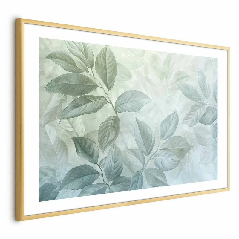 Plakat - Miętowe liście; duży botaniczny motyw - obrazek 1
