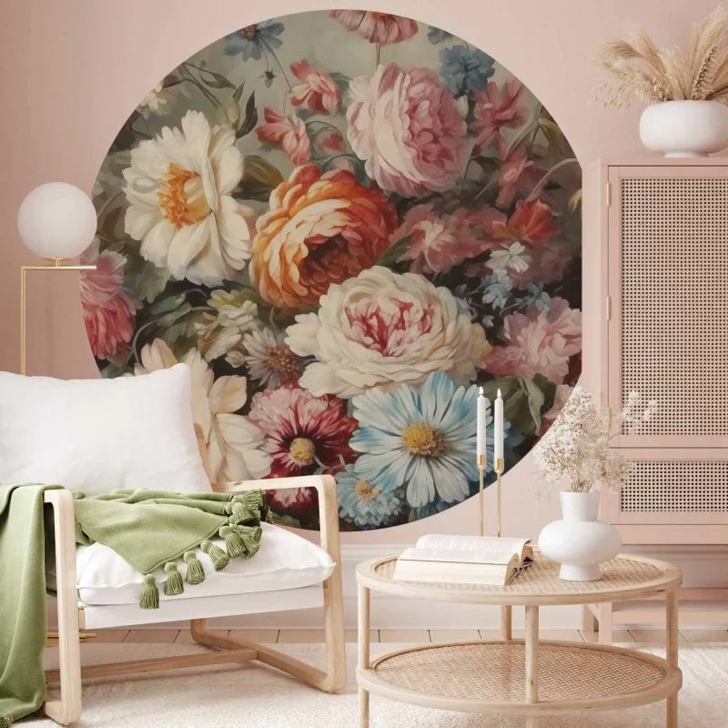 Fototapeta okrągła - Zapach ogrodowych kwiatów - obrazek 1