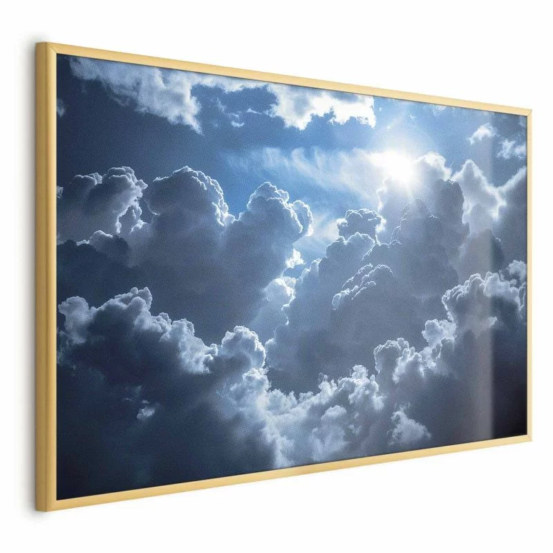Plakat - Ożywiona sceneria: Słońce walczące z chmurami - obrazek 1