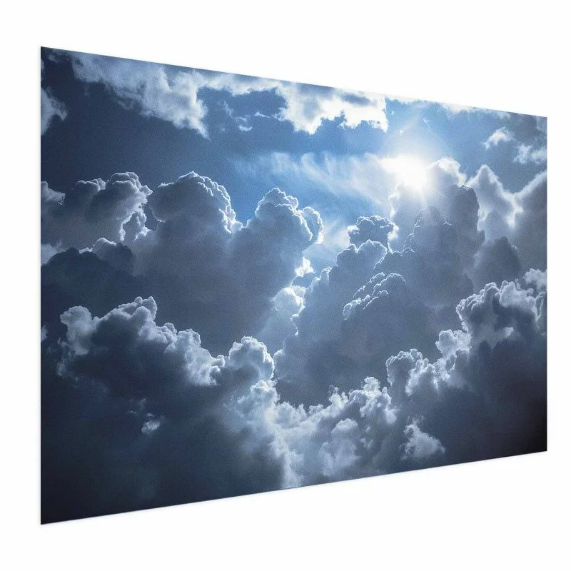 Plakat - Ożywiona sceneria: Słońce walczące z chmurami - obrazek 1