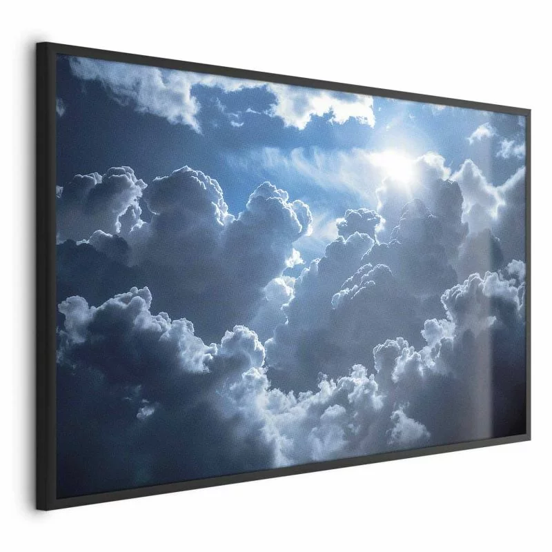 Plakat - Ożywiona sceneria: Słońce walczące z chmurami - obrazek 1