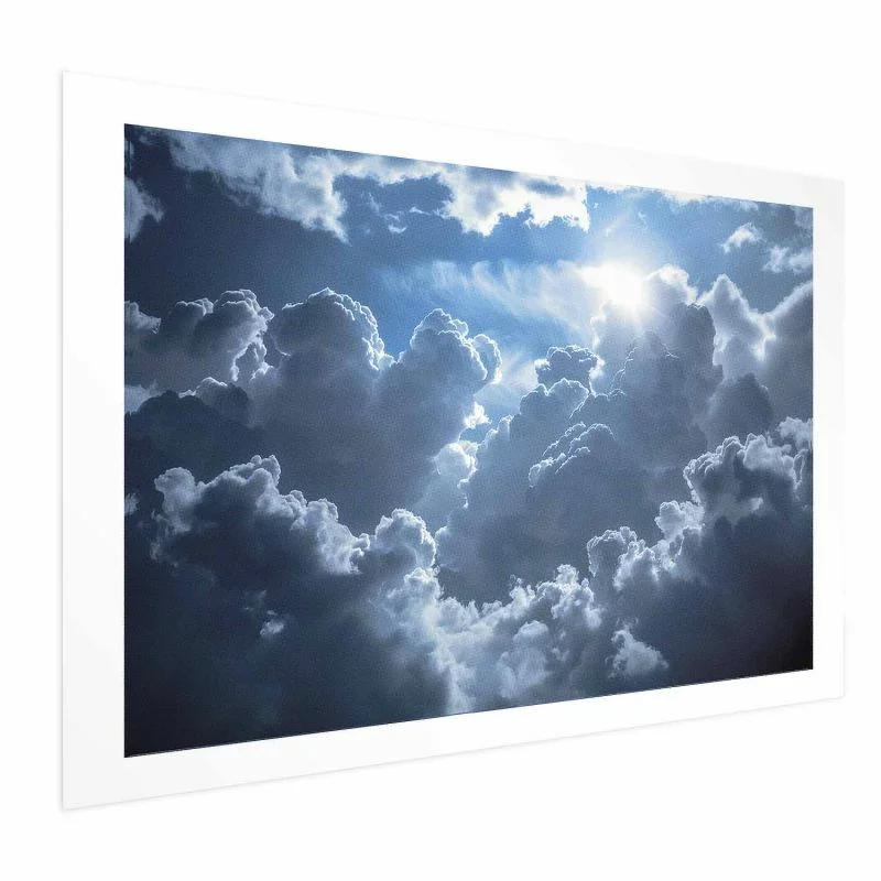 Plakat - Ożywiona sceneria: Słońce walczące z chmurami - obrazek 1