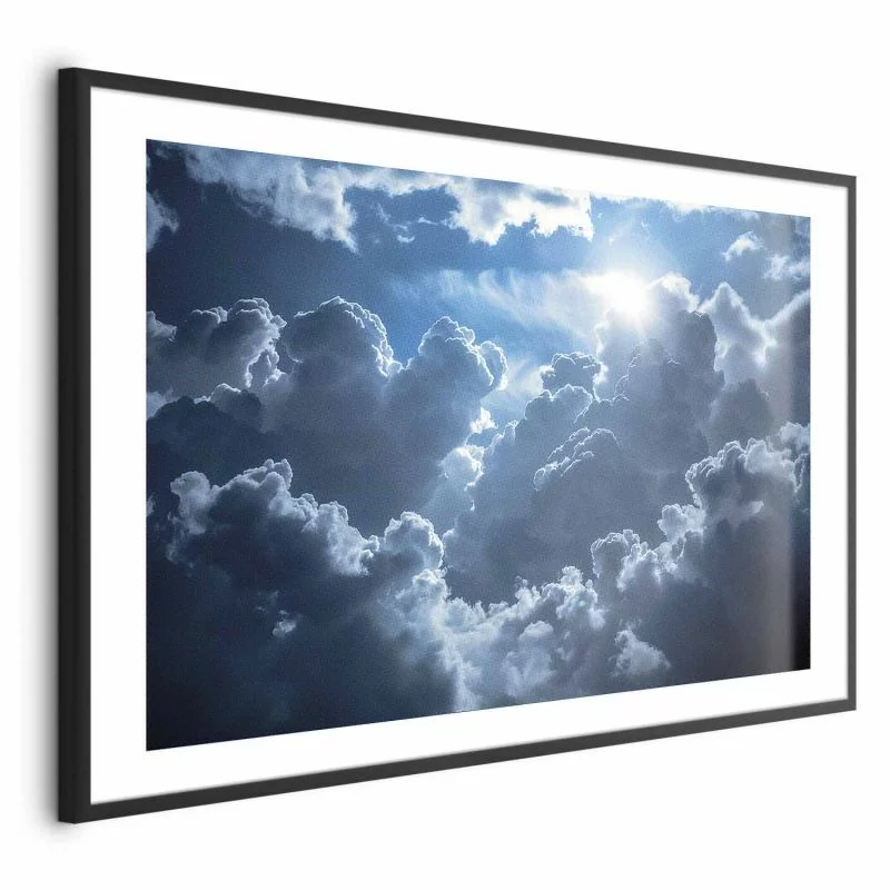Plakat - Ożywiona sceneria: Słońce walczące z chmurami - obrazek 1