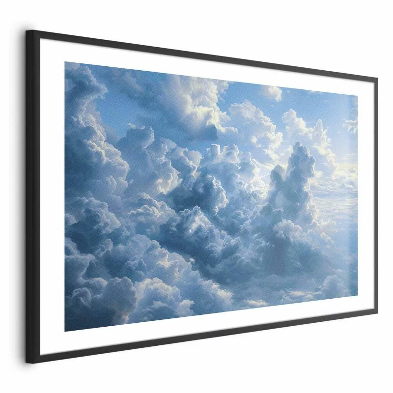 Plakat - Ocean w powietrzu: Falujące chmury odbijające światło poranka - obrazek 1
