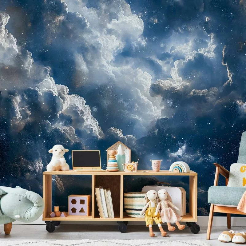 Fototapeta - Astronomiczne cuda: Chmury i gwiazdy w harmonijnym połączeniu - obrazek 1