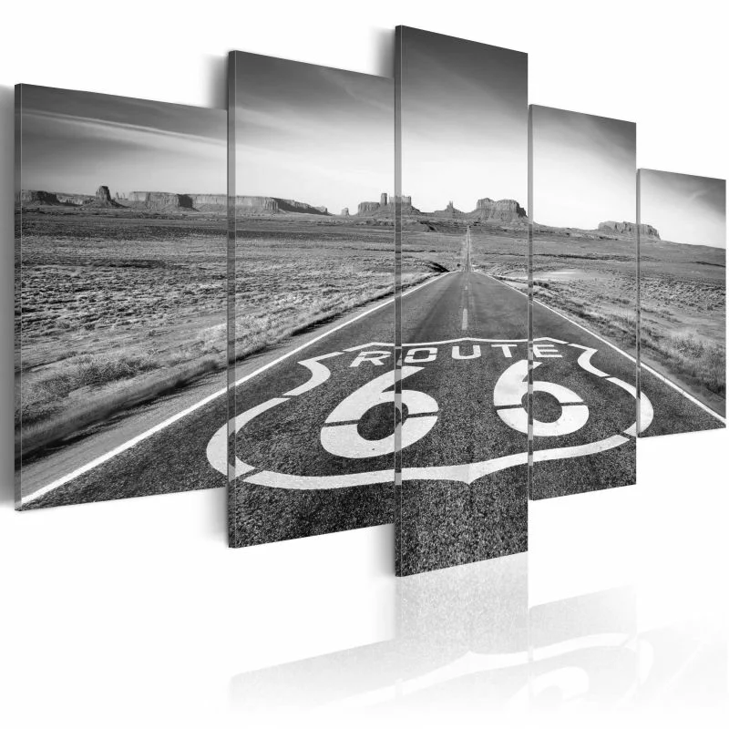 Obraz - Droga 66 - czarno-biała - obrazek 1