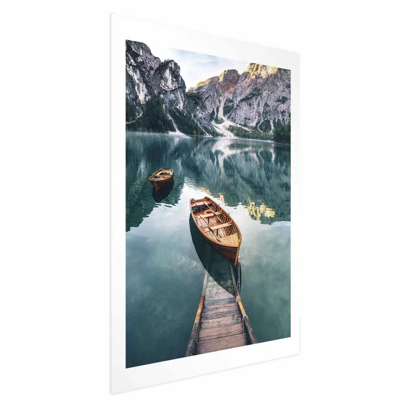 Plakat - Łodzie w Dolomitach - obrazek 1