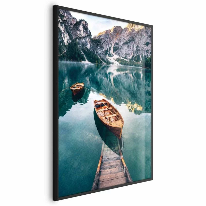 Plakat - Łodzie w Dolomitach - obrazek 1