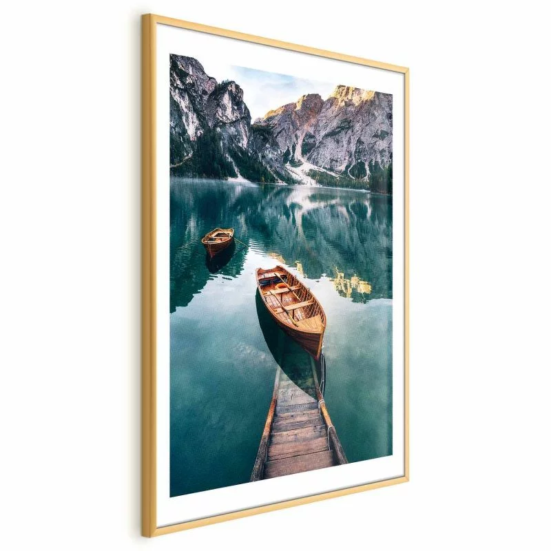 Plakat - Łodzie w Dolomitach - obrazek 1