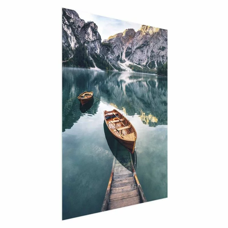 Plakat - Łodzie w Dolomitach - obrazek 1