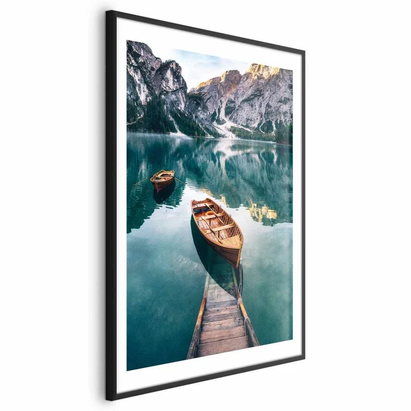 Plakat - Łodzie w Dolomitach - obrazek 1