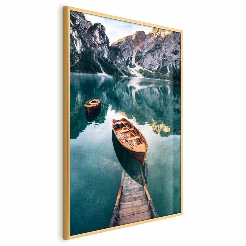 Plakat - Łodzie w Dolomitach - obrazek 1