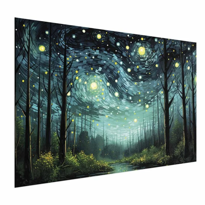 Plakat - Gwieździsta noc - współczesna wersja nocnego nieba Van Gogha - obrazek 1