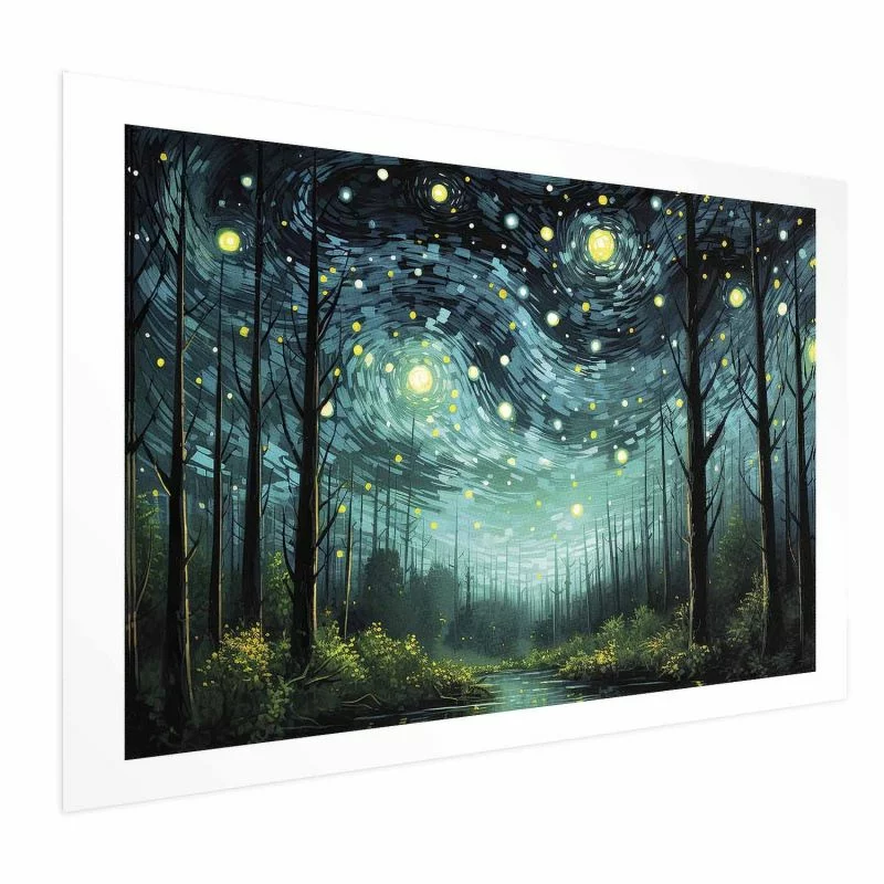 Plakat - Gwieździsta noc - współczesna wersja nocnego nieba Van Gogha - obrazek 1