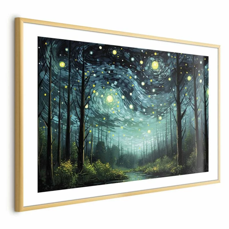 Plakat - Gwieździsta noc - współczesna wersja nocnego nieba Van Gogha - obrazek 1