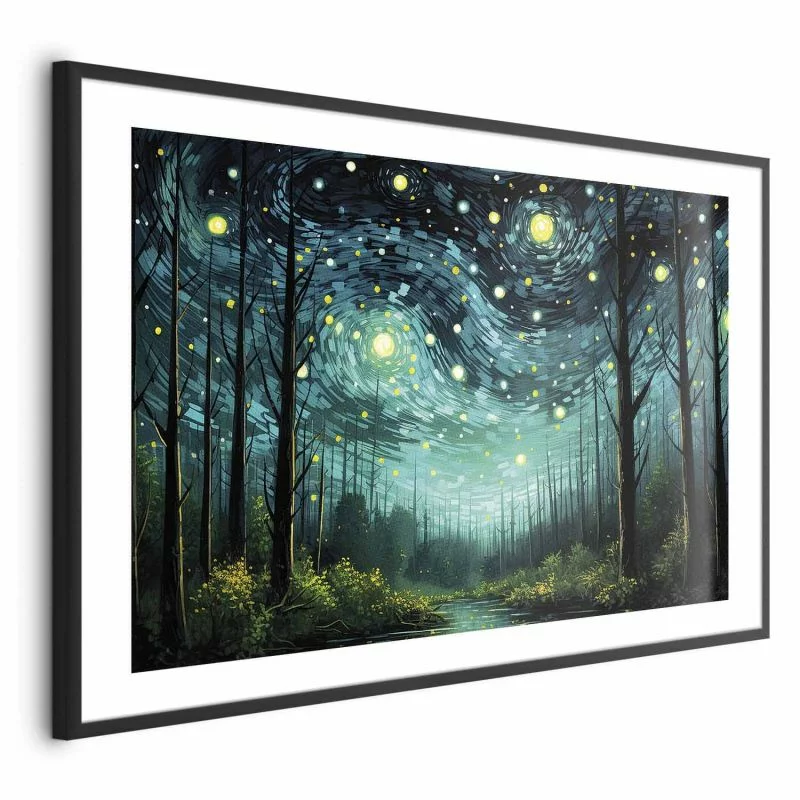 Plakat - Gwieździsta noc - współczesna wersja nocnego nieba Van Gogha - obrazek 1