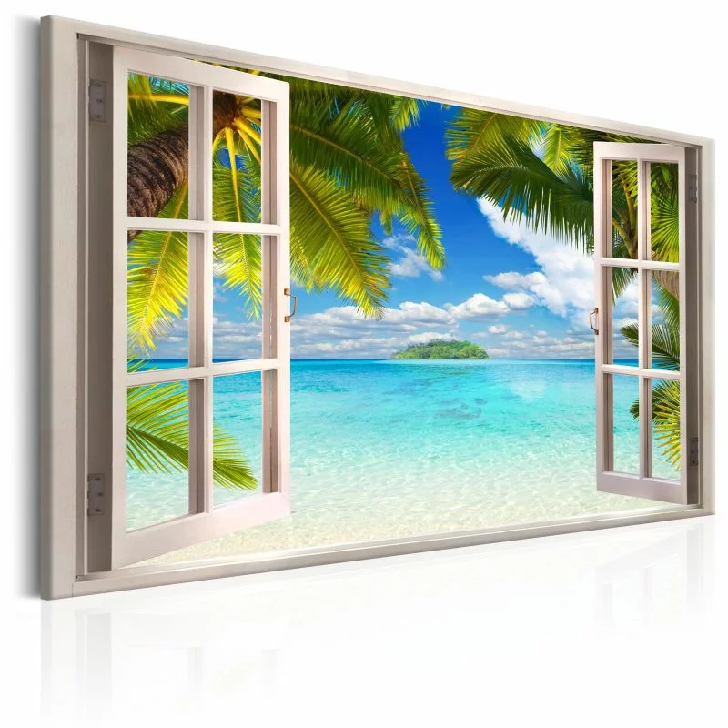 Obraz - Okno: widok na morze - obrazek 1