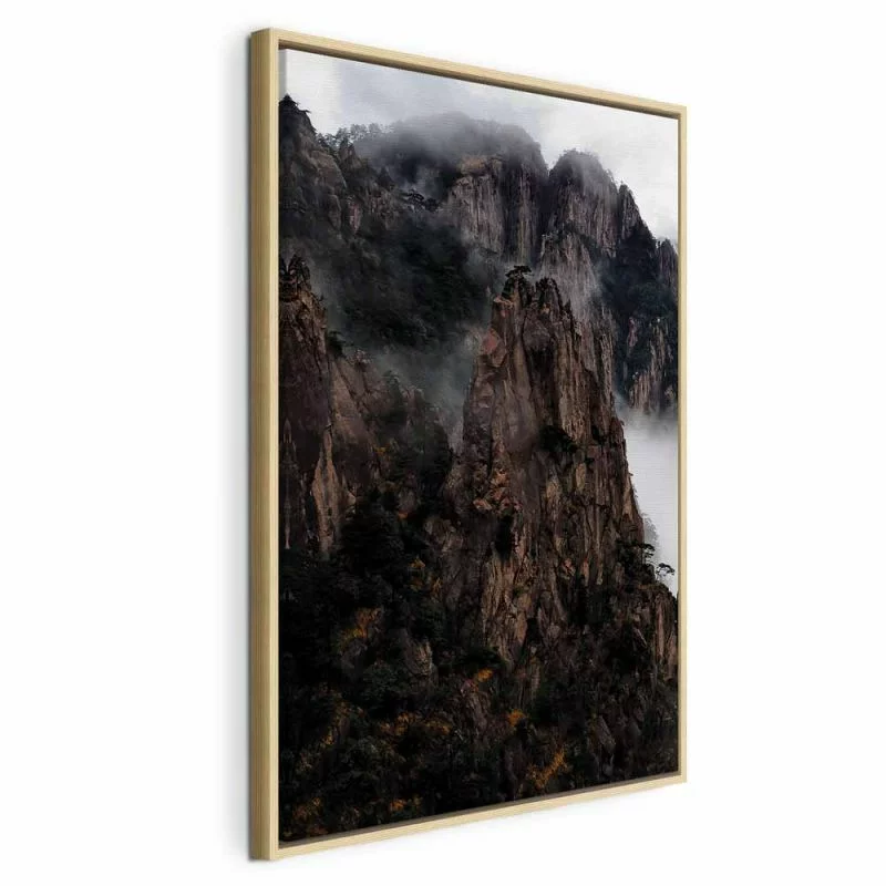 Obraz - W sercu górskiego pejzażu (1-częściowy) - chmury między skałami - obrazek 1