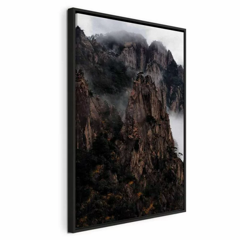 Obraz - W sercu górskiego pejzażu (1-częściowy) - chmury między skałami - obrazek 1