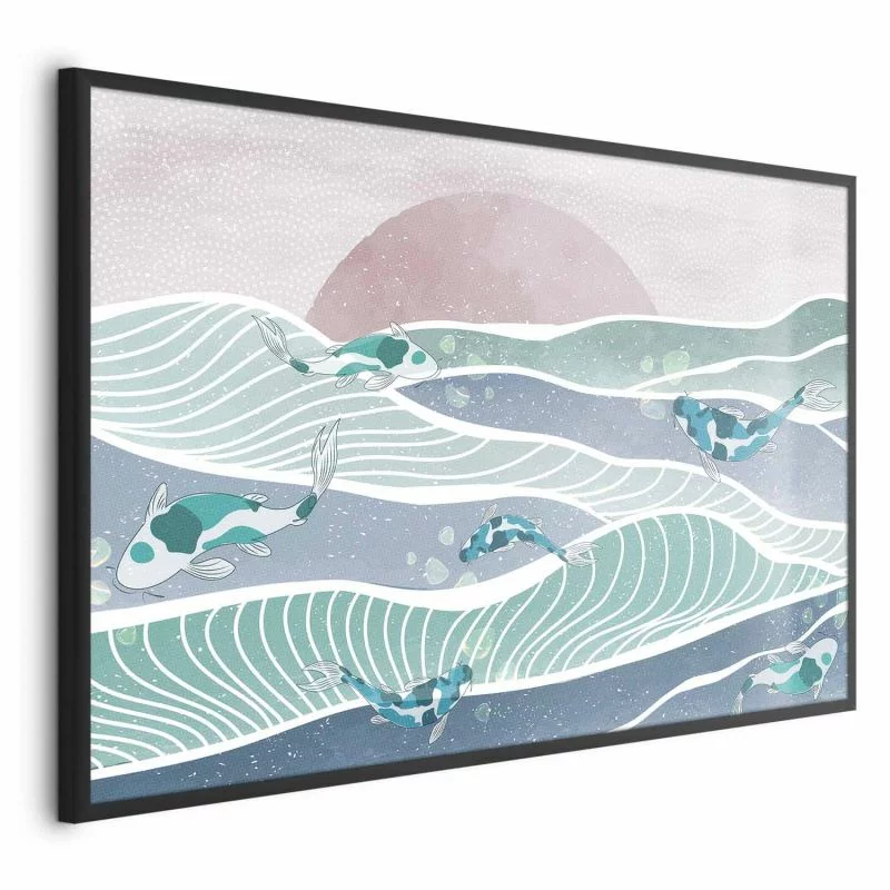Plakat - Ryby na falach - obrazek 1