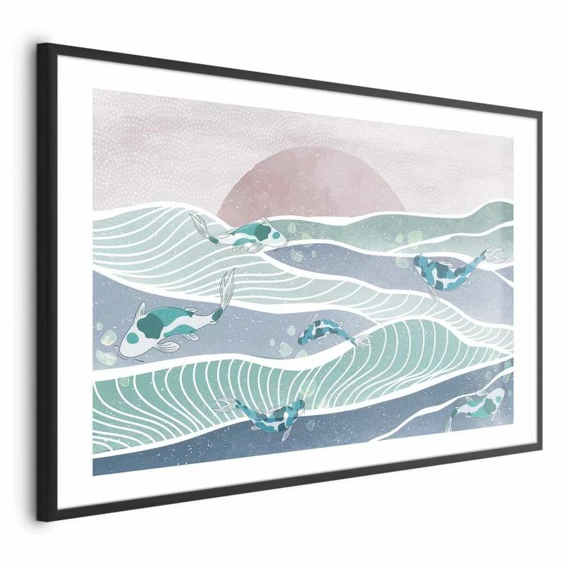 Plakat - Ryby na falach - obrazek 1