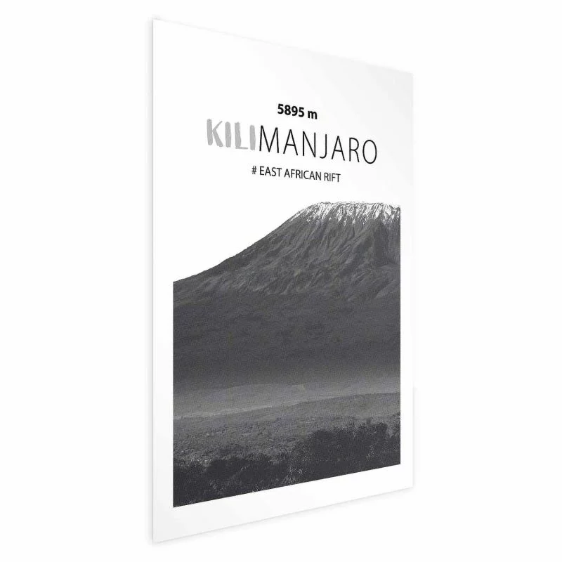 Plakat - Majestatyczny szczyt górski Kilimanjaro korona gór pejzaż górski - obrazek 1