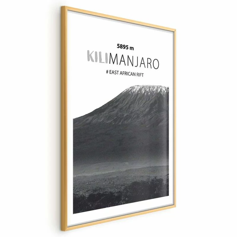 Plakat - Majestatyczny szczyt górski Kilimanjaro korona gór pejzaż górski - obrazek 1